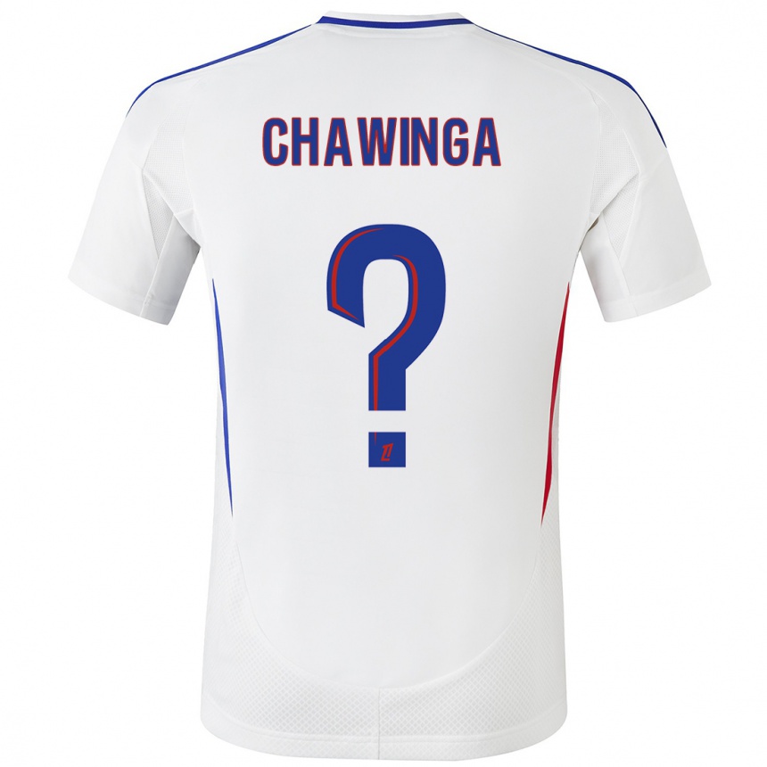 Kids Football Tabitha Chawinga #0 White Blue Home Jersey 2024/25 T-Shirt Canada