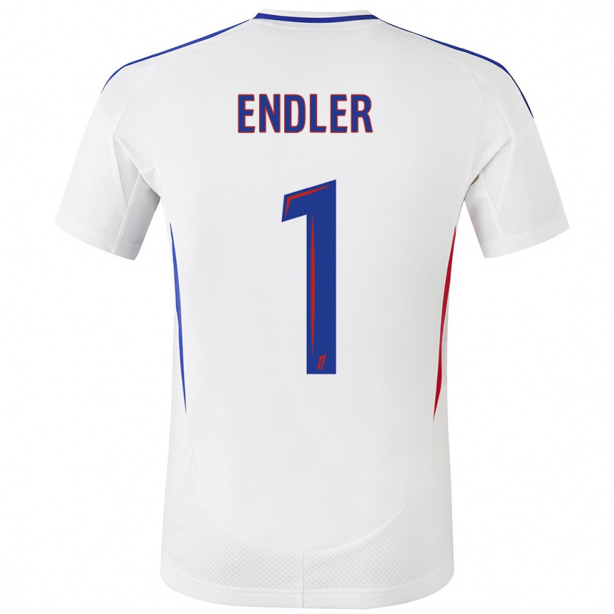 Enfant Football Maillot Christiane Endler #1 Blanc Bleu Tenues Domicile 2024/25 Canada