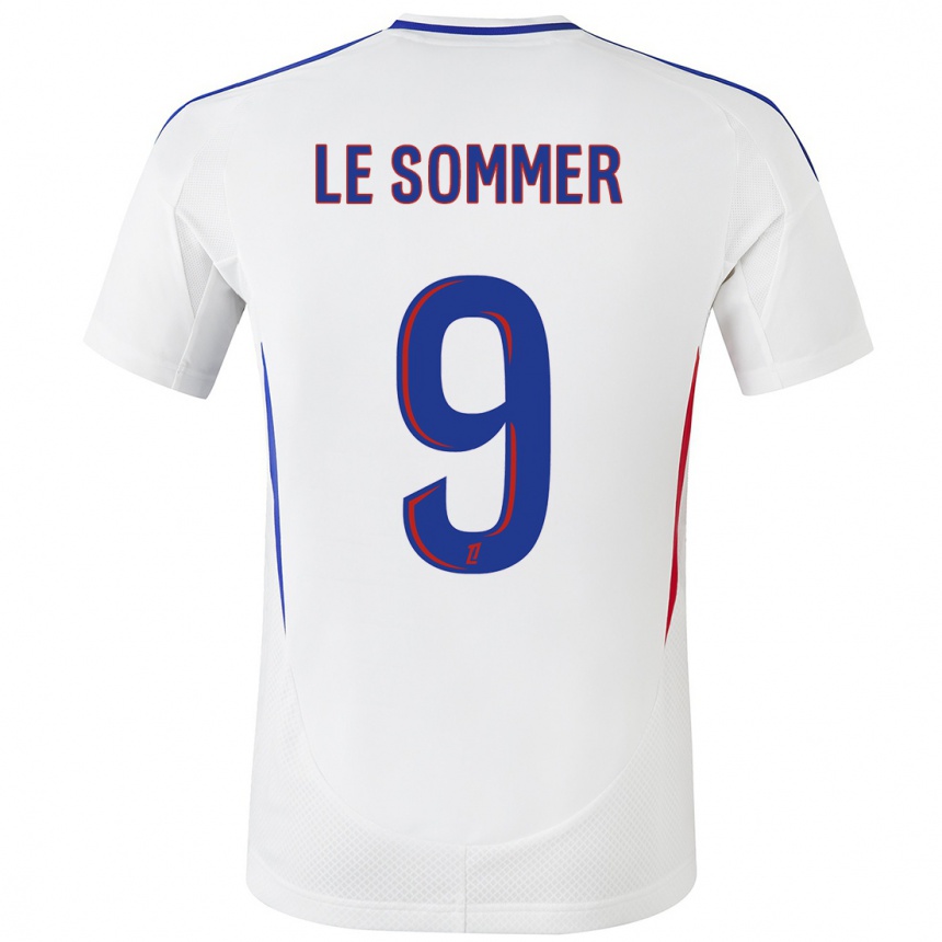 Kids Football Eugenie Le Sommer #9 White Blue Home Jersey 2024/25 T-Shirt Canada