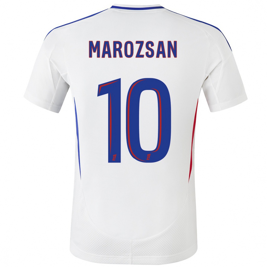 Kids Football Dzsenifer Marozsan #10 White Blue Home Jersey 2024/25 T-Shirt Canada