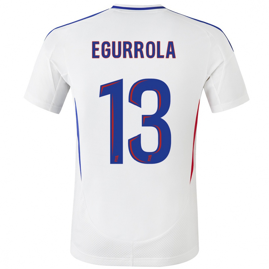 Kids Football Damaris Egurrola #13 White Blue Home Jersey 2024/25 T-Shirt Canada