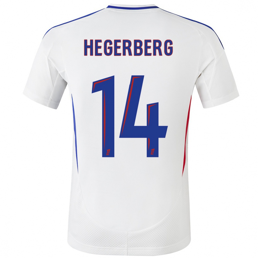 Enfant Football Maillot Ada Hegerberg #14 Blanc Bleu Tenues Domicile 2024/25 Canada