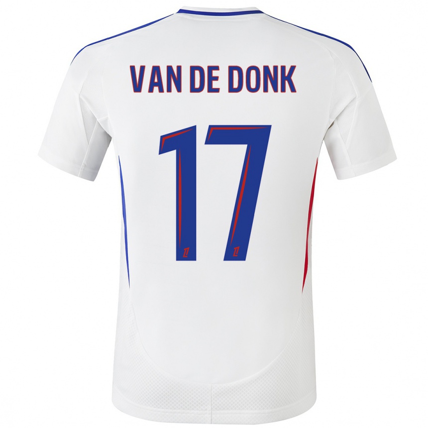 Enfant Football Maillot Danielle Van De Donk #17 Blanc Bleu Tenues Domicile 2024/25 Canada