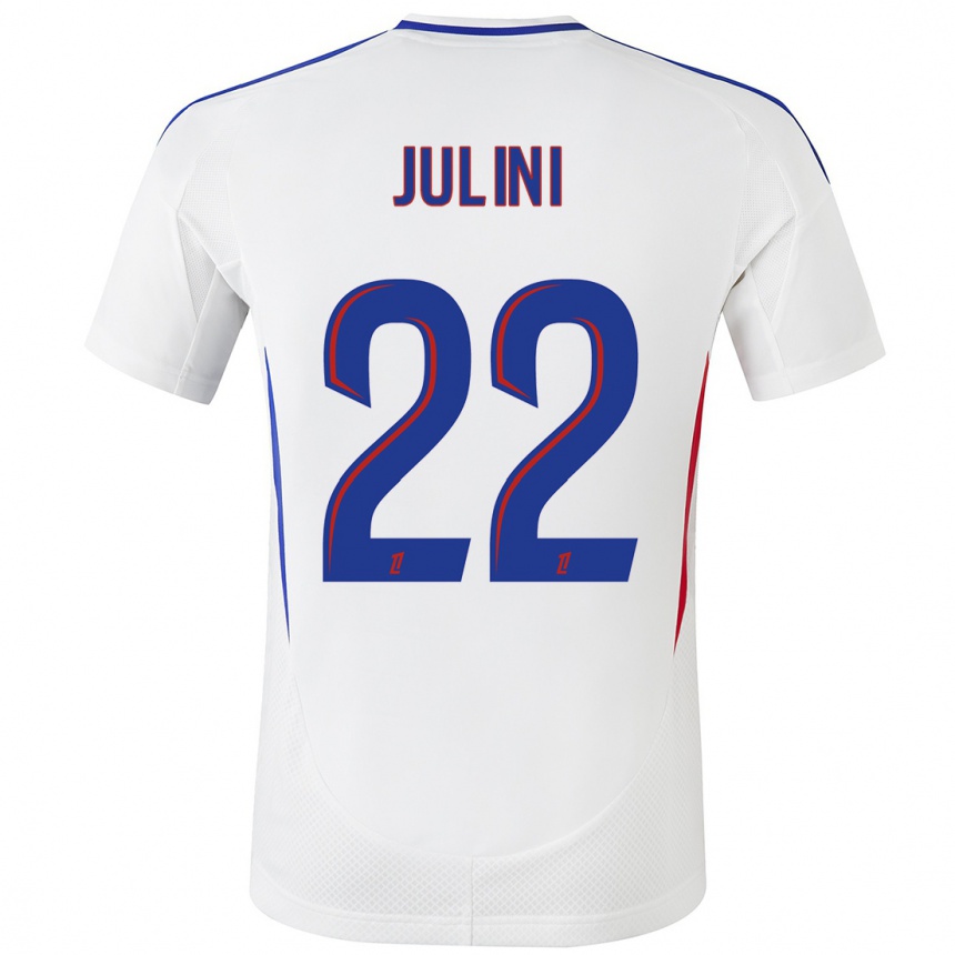 Kids Football Sally Julini #22 White Blue Home Jersey 2024/25 T-Shirt Canada