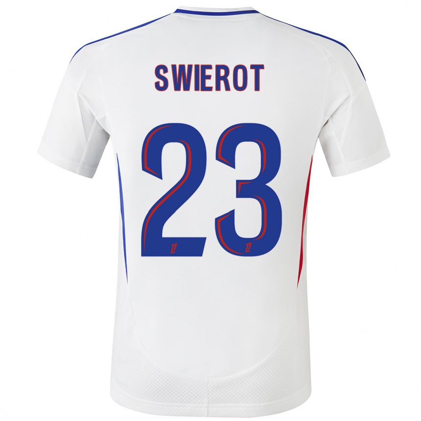 Kids Football Julie Swierot #23 White Blue Home Jersey 2024/25 T-Shirt Canada