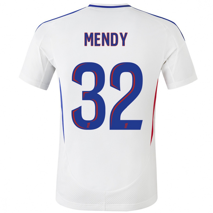 Kids Football Maeline Mendy #32 White Blue Home Jersey 2024/25 T-Shirt Canada