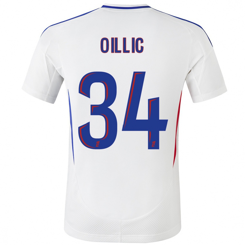 Kids Football Laureen Oillic #34 White Blue Home Jersey 2024/25 T-Shirt Canada