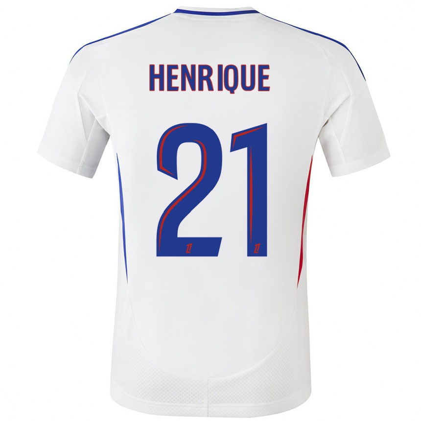 Enfant Football Maillot Henrique #21 Blanc Bleu Tenues Domicile 2024/25 Canada