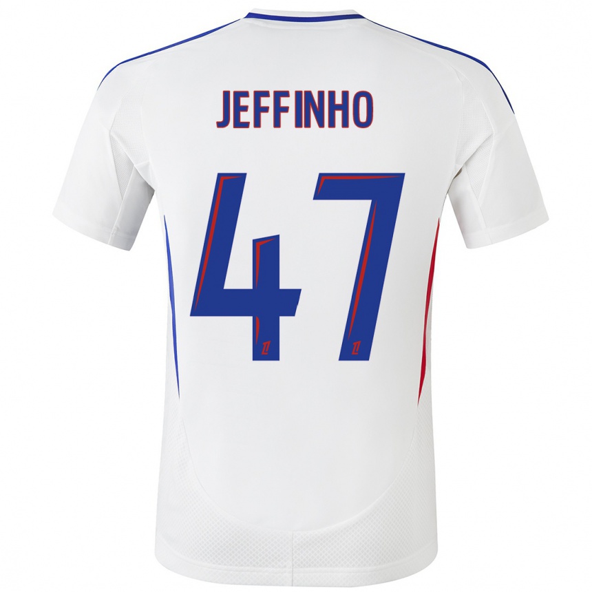 Kids Football Jeffinho #47 White Blue Home Jersey 2024/25 T-Shirt Canada