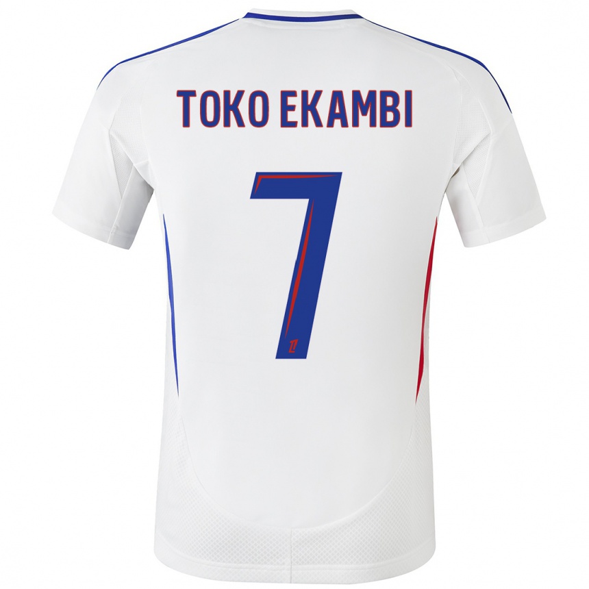 Kids Football Karl Toko Ekambi #7 White Blue Home Jersey 2024/25 T-Shirt Canada