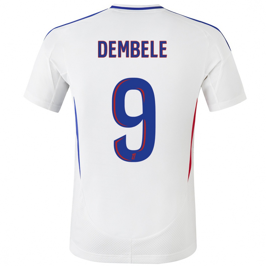 Kids Football Moussa Dembele #9 White Blue Home Jersey 2024/25 T-Shirt Canada