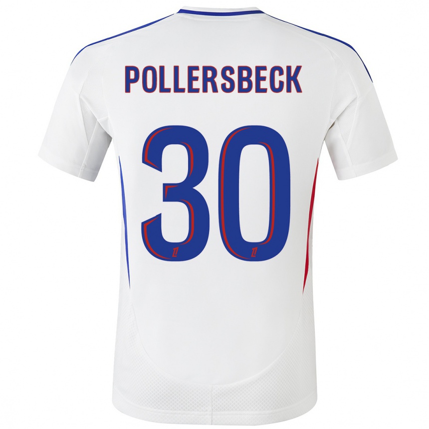 Enfant Football Maillot Julian Pollersbeck #30 Blanc Bleu Tenues Domicile 2024/25 Canada