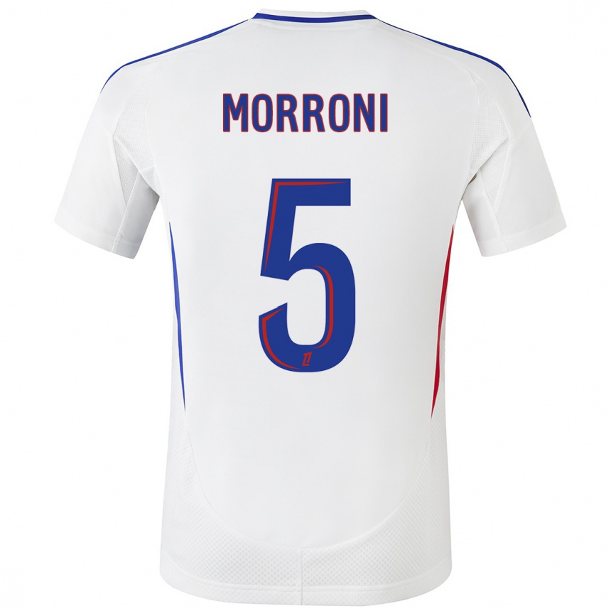 Kids Football Perle Morroni #5 White Blue Home Jersey 2024/25 T-Shirt Canada