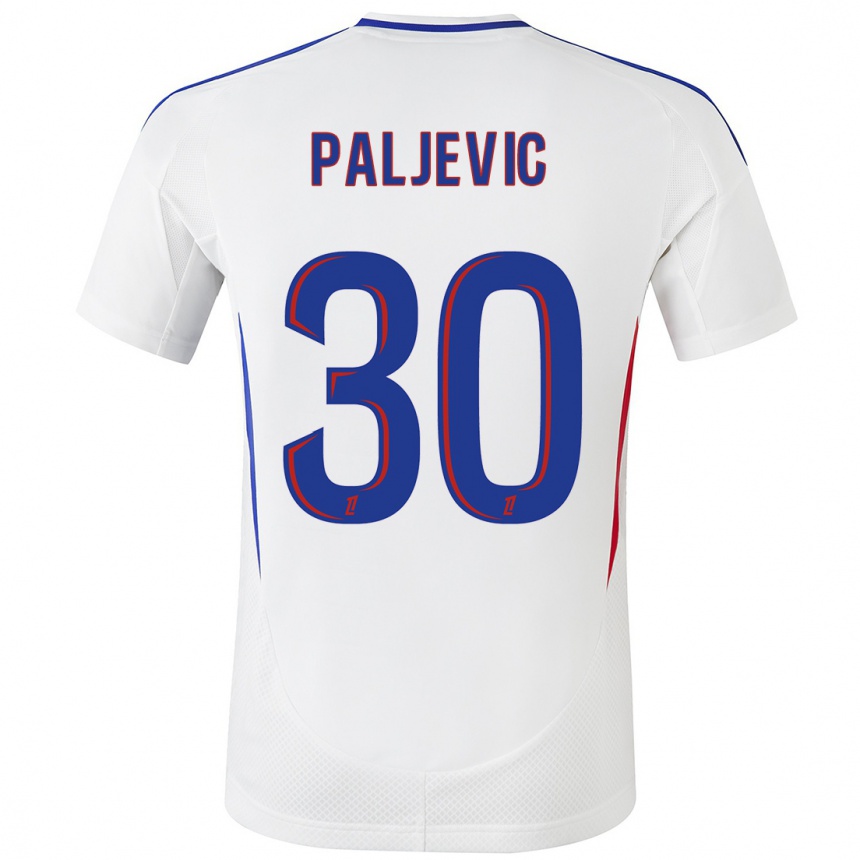 Enfant Football Maillot Alyssia Paljevic #30 Blanc Bleu Tenues Domicile 2024/25 Canada