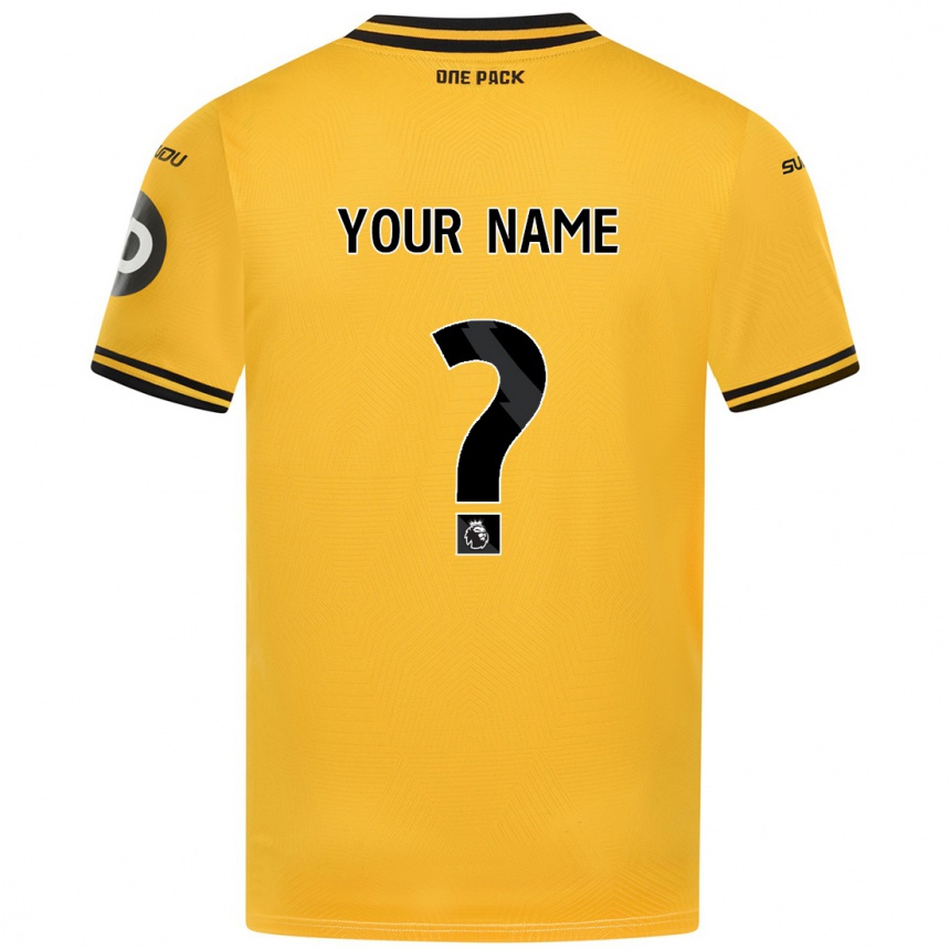 Enfant Football Maillot Votre Nom #0 Jaune Tenues Domicile 2024/25 Canada