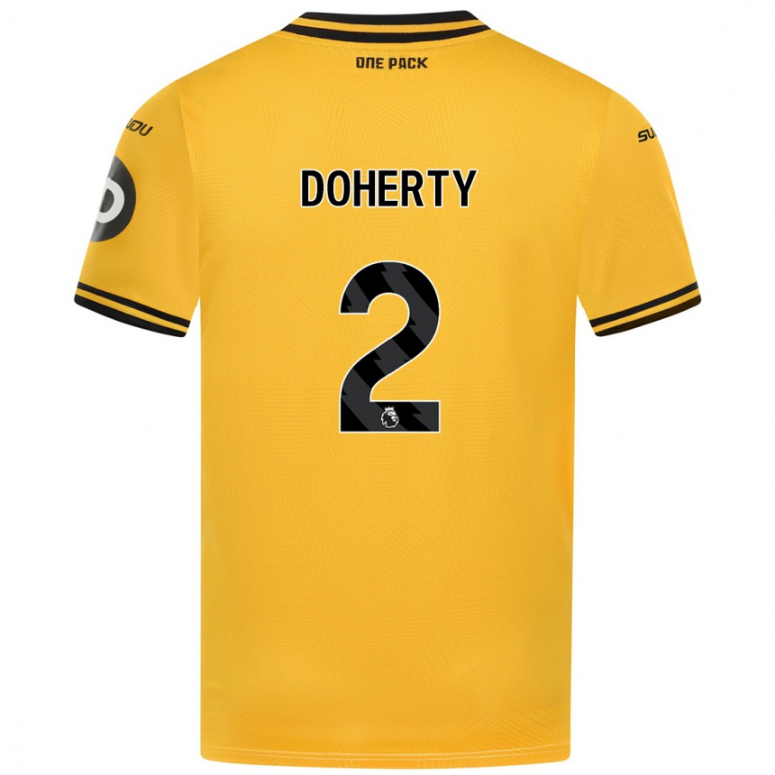 Enfant Football Maillot Matt Doherty #2 Jaune Tenues Domicile 2024/25 Canada