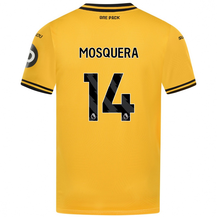 Kids Football Yerson Mosquera #14 Yellow Home Jersey 2024/25 T-Shirt Canada