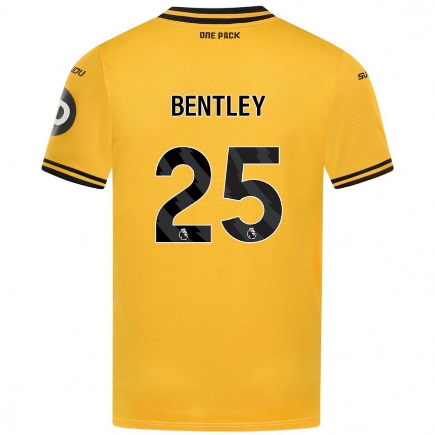 Kids Football Daniel Bentley #25 Yellow Home Jersey 2024/25 T-Shirt Canada