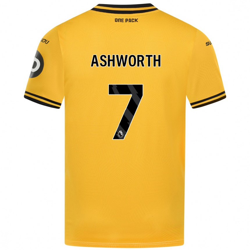 Kids Football Fin Ashworth #7 Yellow Home Jersey 2024/25 T-Shirt Canada