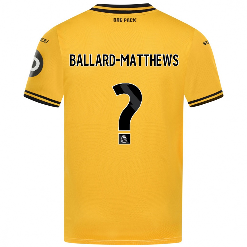 Kids Football Emilio Ballard-Matthews #0 Yellow Home Jersey 2024/25 T-Shirt Canada