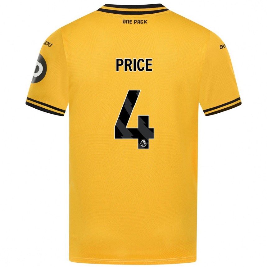 Enfant Football Maillot Anna Price #4 Jaune Tenues Domicile 2024/25 Canada