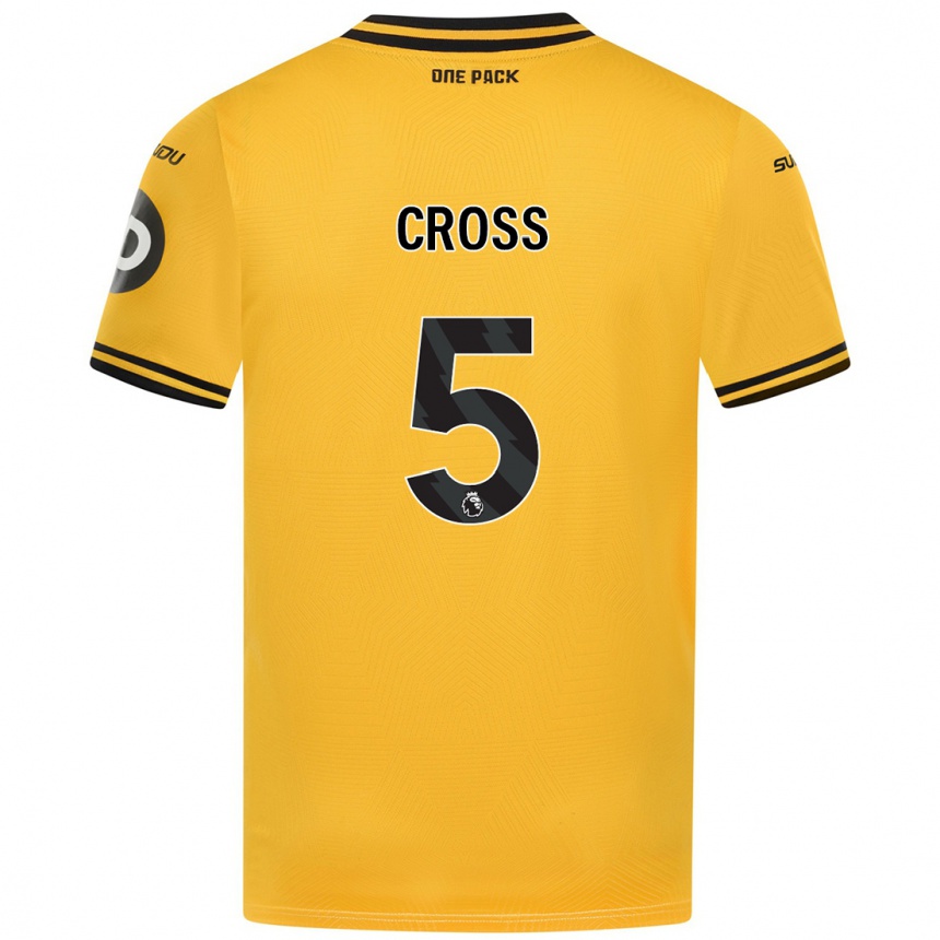 Enfant Football Maillot Emma Cross #5 Jaune Tenues Domicile 2024/25 Canada