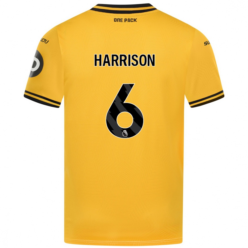 Kids Football Lexie Harrison #6 Yellow Home Jersey 2024/25 T-Shirt Canada