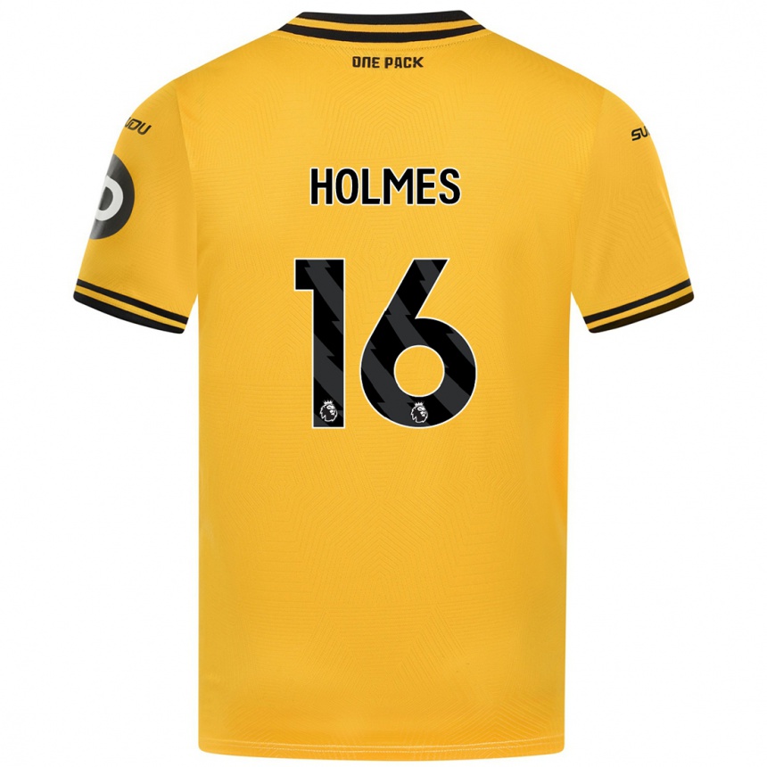 Kids Football Summer Holmes #16 Yellow Home Jersey 2024/25 T-Shirt Canada