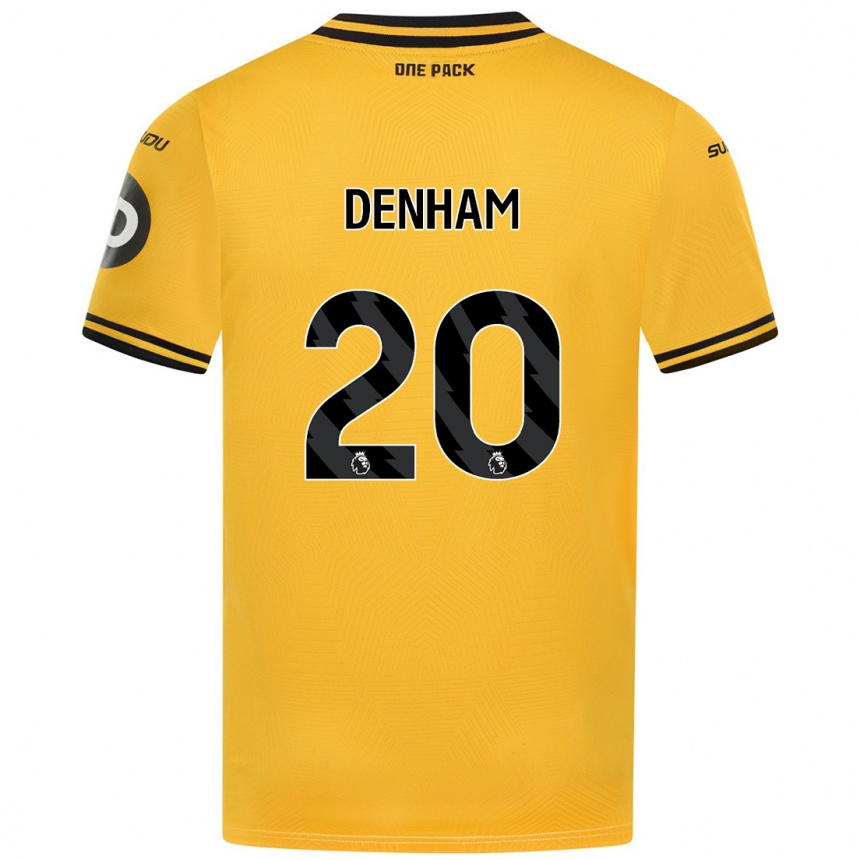 Kids Football Ania Denham #20 Yellow Home Jersey 2024/25 T-Shirt Canada