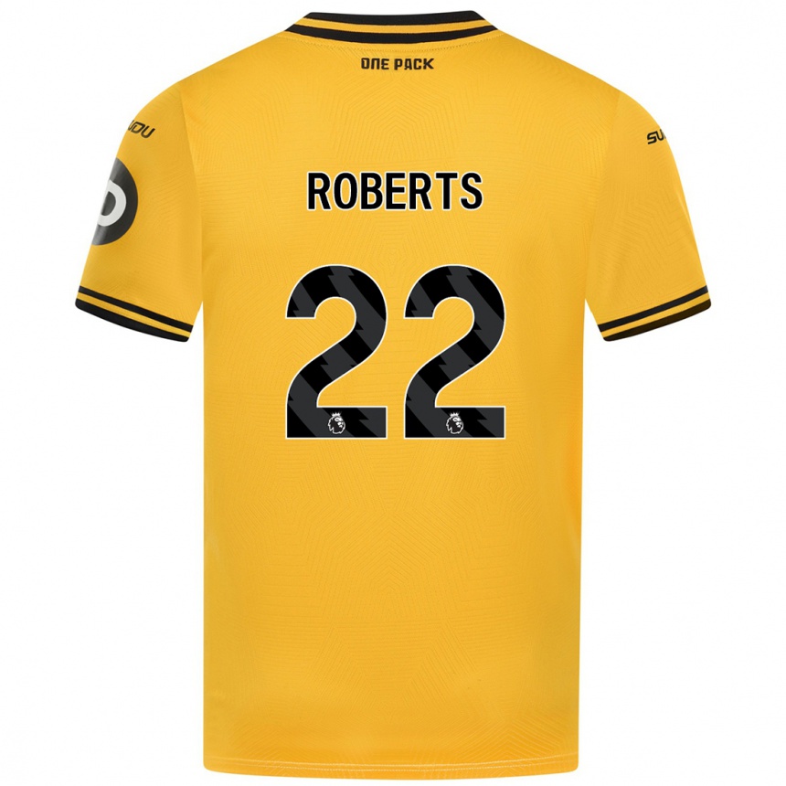 Kids Football Beth Roberts #22 Yellow Home Jersey 2024/25 T-Shirt Canada