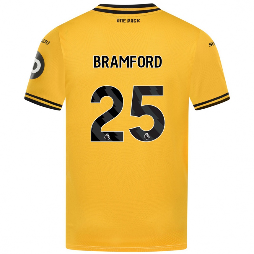 Kids Football Sophie Bramford #25 Yellow Home Jersey 2024/25 T-Shirt Canada