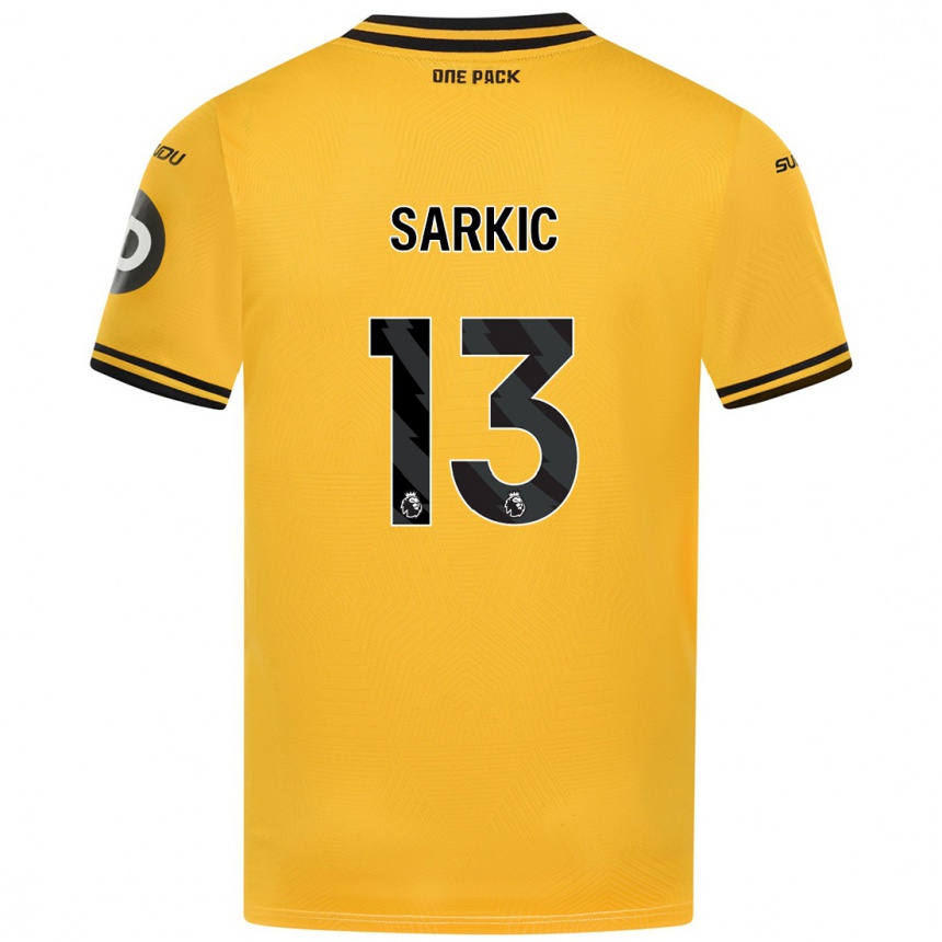 Kids Football Matija Sarkic #13 Yellow Home Jersey 2024/25 T-Shirt Canada