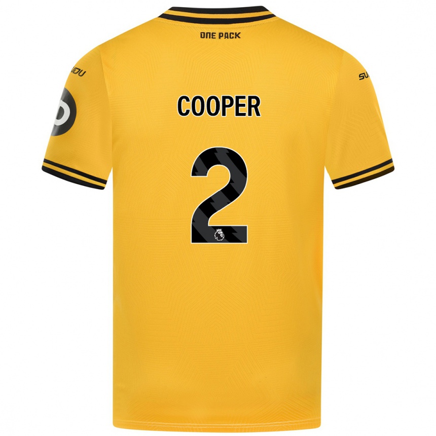 Kids Football Laura Cooper #2 Yellow Home Jersey 2024/25 T-Shirt Canada