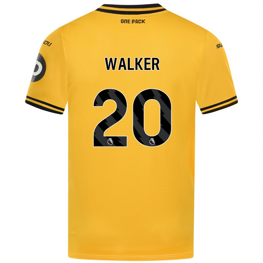 Kids Football Lowri Walker #20 Yellow Home Jersey 2024/25 T-Shirt Canada