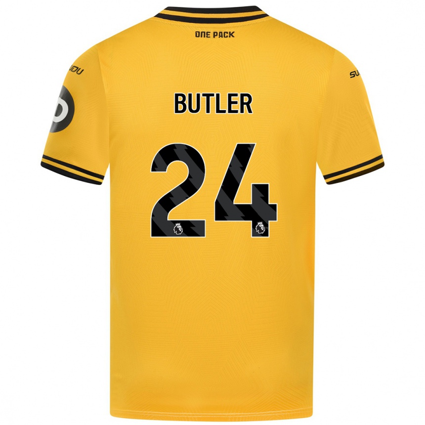 Kids Football Elli Butler #24 Yellow Home Jersey 2024/25 T-Shirt Canada