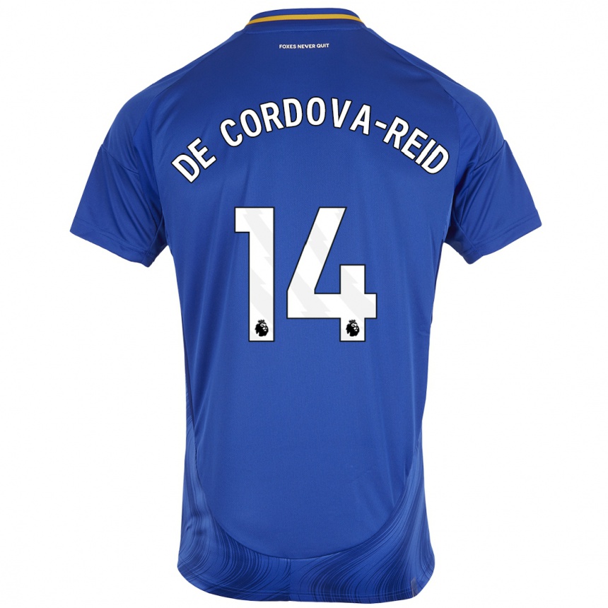 Kids Football Bobby De Cordova-Reid #14 Blue White Home Jersey 2024/25 T-Shirt Canada