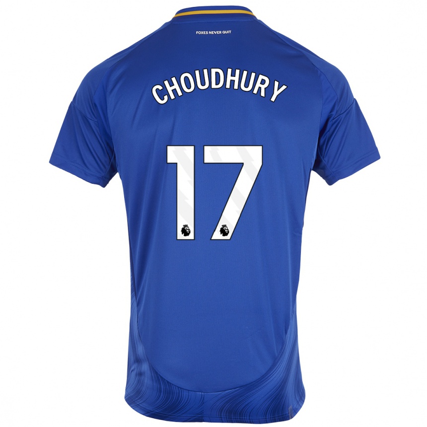 Enfant Football Maillot Hamza Choudhury #17 Bleu Blanc Tenues Domicile 2024/25 Canada