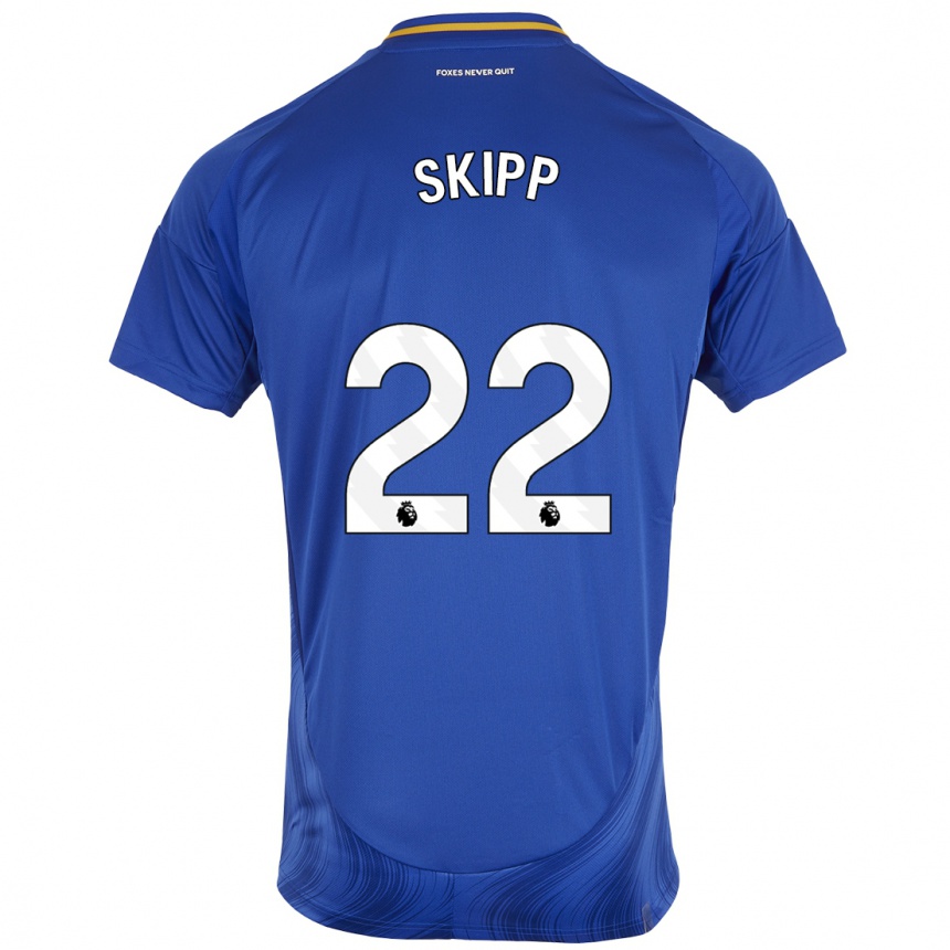 Enfant Football Maillot Oliver Skipp #22 Bleu Blanc Tenues Domicile 2024/25 Canada