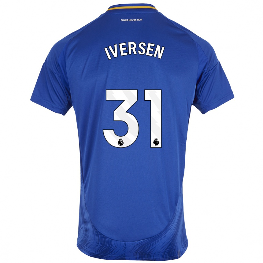 Enfant Football Maillot Daniel Iversen #31 Bleu Blanc Tenues Domicile 2024/25 Canada