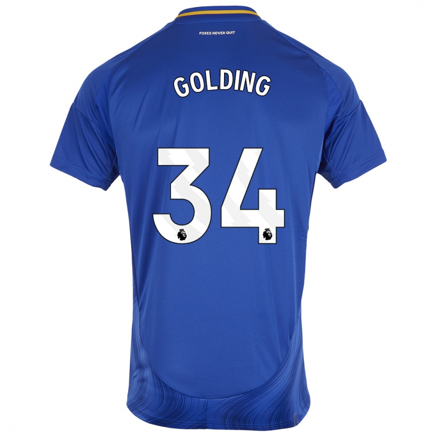 Kids Football Michael Golding #34 Blue White Home Jersey 2024/25 T-Shirt Canada