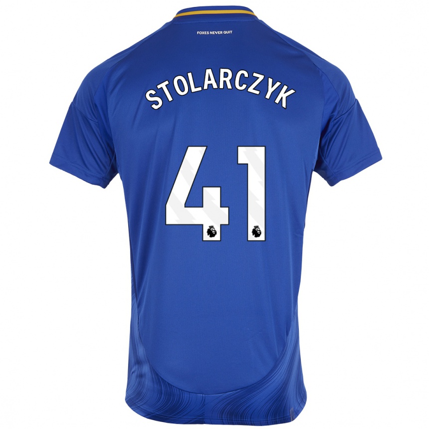 Kids Football Jakub Stolarczyk #41 Blue White Home Jersey 2024/25 T-Shirt Canada