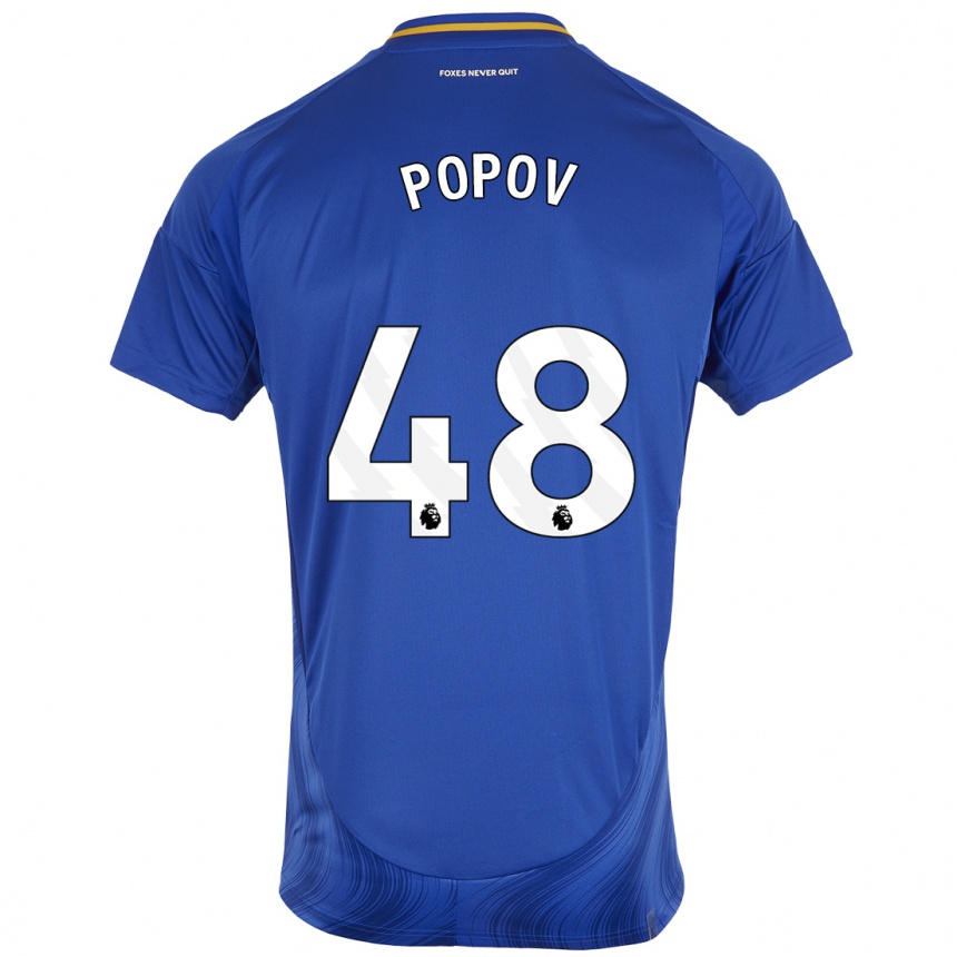 Kids Football Chris Popov #48 Blue White Home Jersey 2024/25 T-Shirt Canada