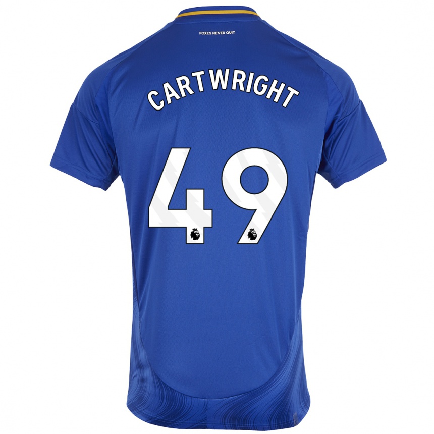 Kids Football Henry Cartwright #49 Blue White Home Jersey 2024/25 T-Shirt Canada