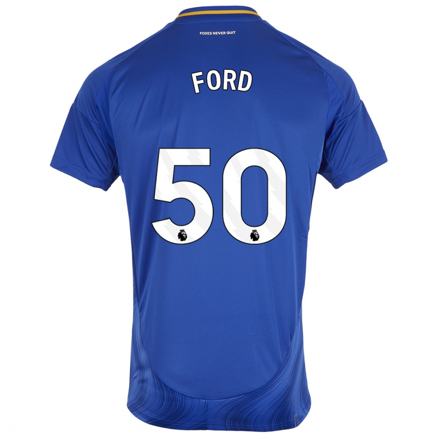 Enfant Football Maillot Harvey Godsmark-Ford #50 Bleu Blanc Tenues Domicile 2024/25 Canada