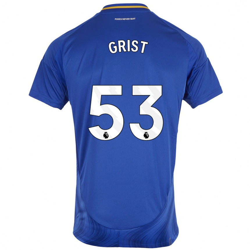 Enfant Football Maillot Ben Grist #53 Bleu Blanc Tenues Domicile 2024/25 Canada