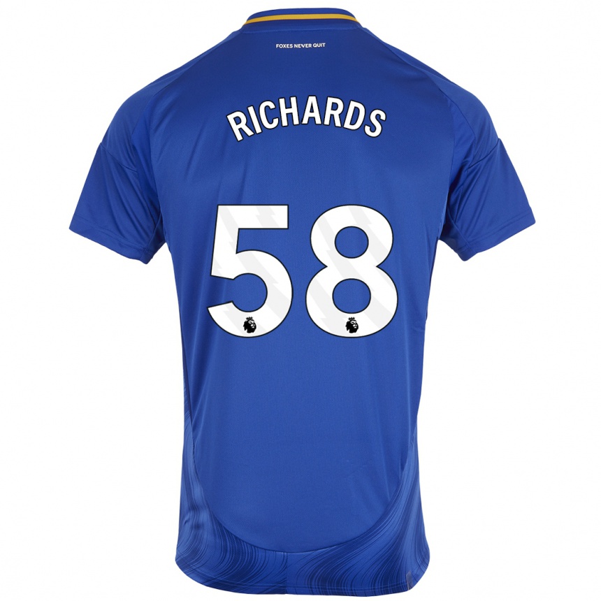 Kids Football Amani Richards #58 Blue White Home Jersey 2024/25 T-Shirt Canada