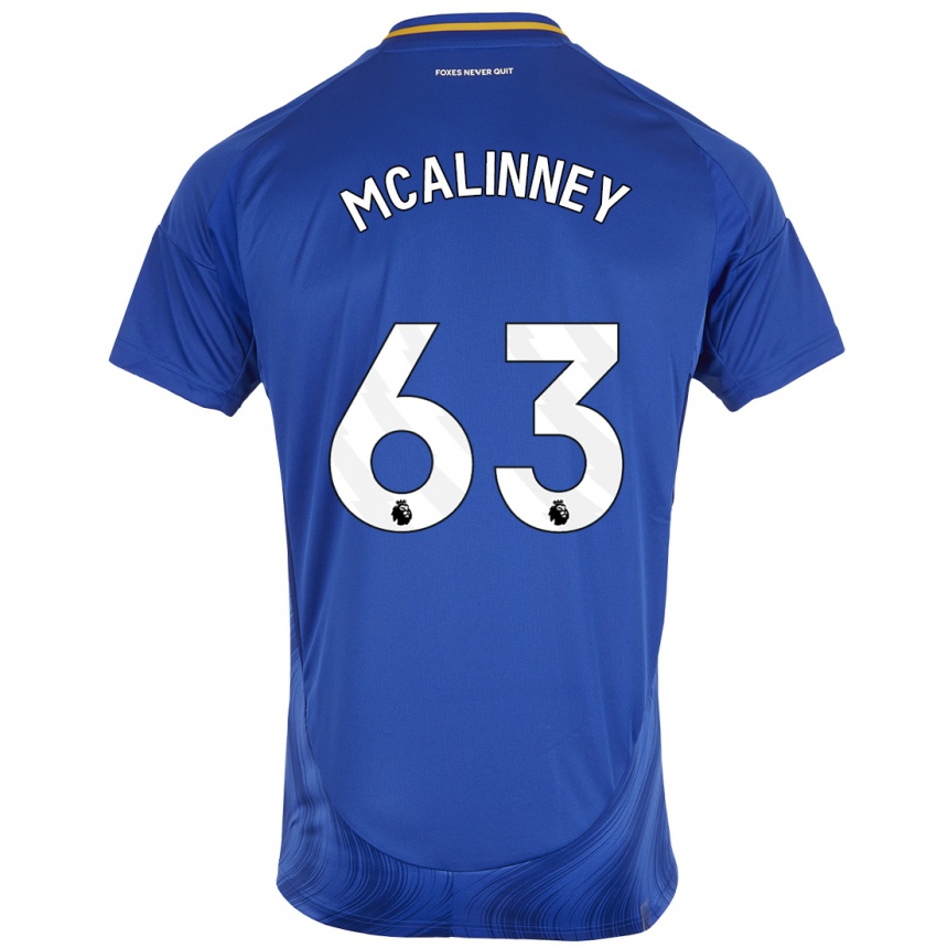 Kids Football Liam Mcalinney #63 Blue White Home Jersey 2024/25 T-Shirt Canada