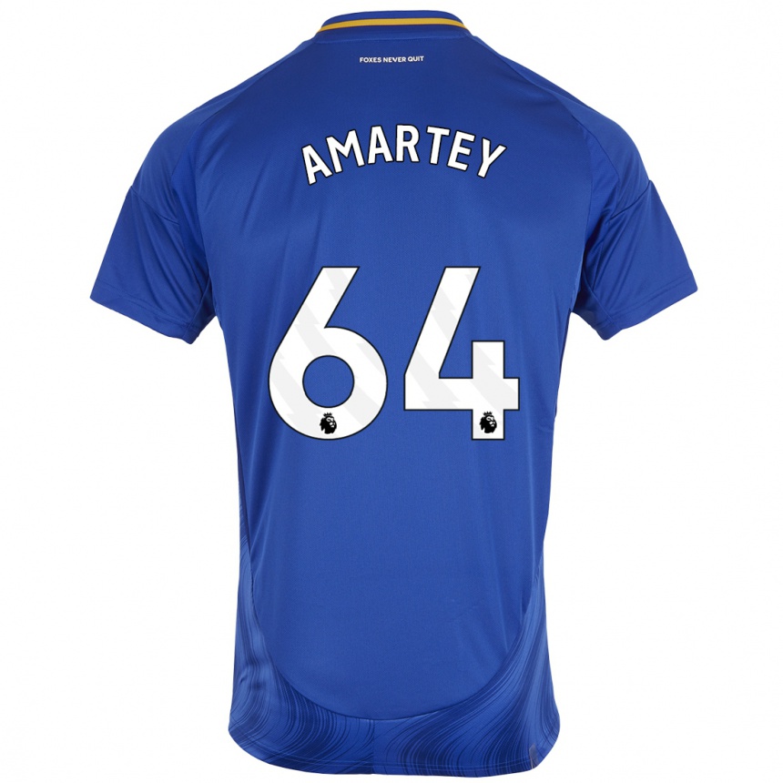 Enfant Football Maillot Bobby Amartey #64 Bleu Blanc Tenues Domicile 2024/25 Canada