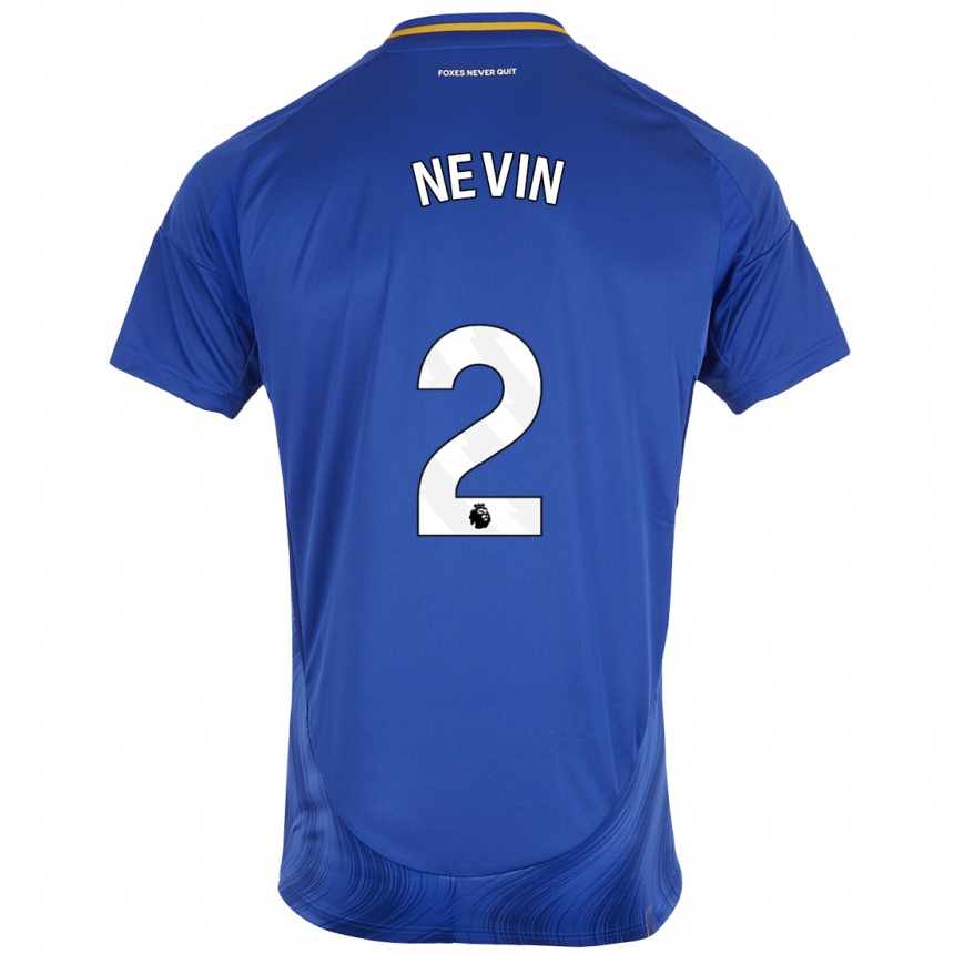 Kids Football Courtney Nevin #2 Blue White Home Jersey 2024/25 T-Shirt Canada