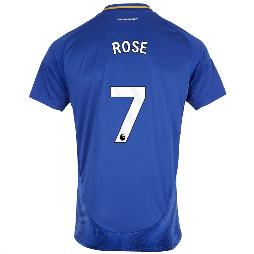 Kids Football Deanne Rose #7 Blue White Home Jersey 2024/25 T-Shirt Canada